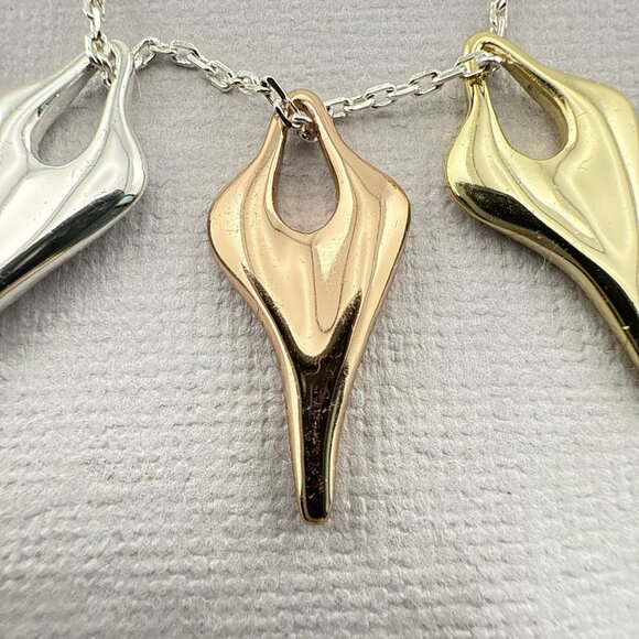 RLM Necklace Robert Lee Morris Heart Modernist Meandering White Bronze QVC - Picture 6 of 16